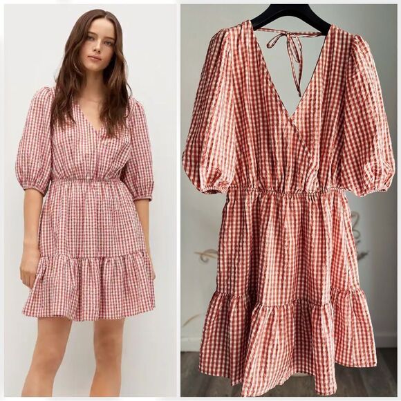 Mango Gingham Check Vichy Dress New - Picture 1 of 9